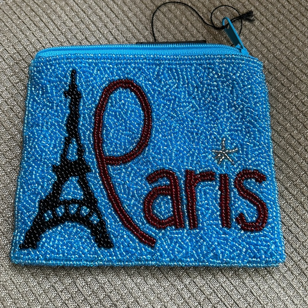 Inge Christopher Designer Beaded Zipped Wallet Paris design NEW
